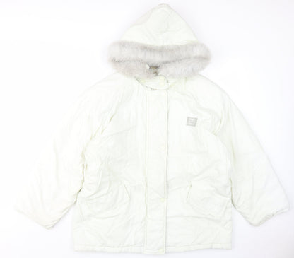 Finn Flare Women's White Size 12 Puffer Coat