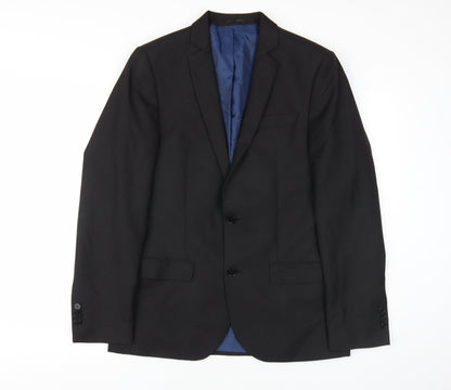 Mens UK Size 38 River Island Regular Black Suit Jacket