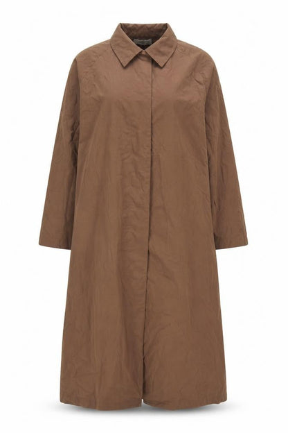 MNG Women's Brown Collared Long Shirt Dress XS