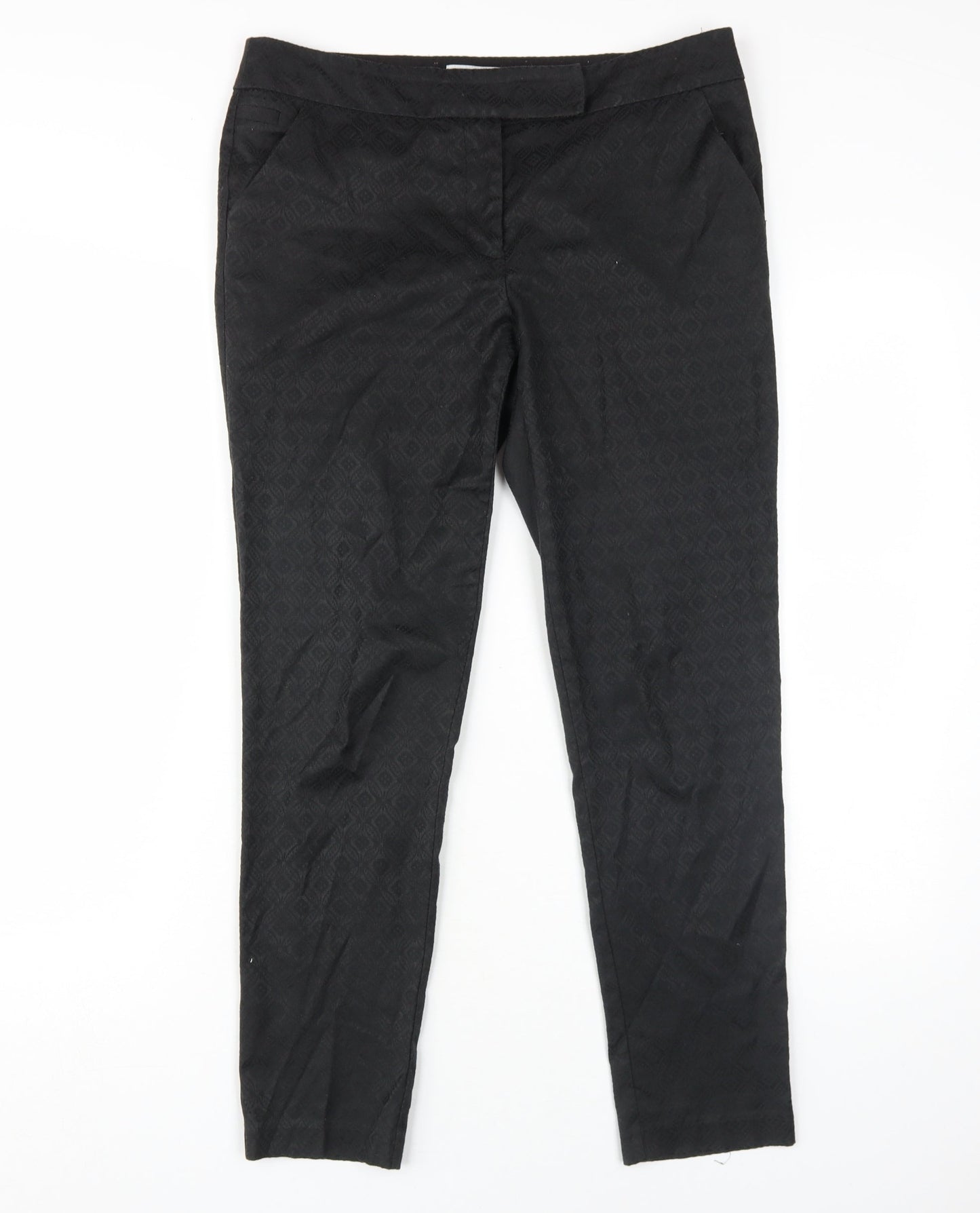 Womens UK Size 10 NEXT Regular Fit Straight Black Trousers