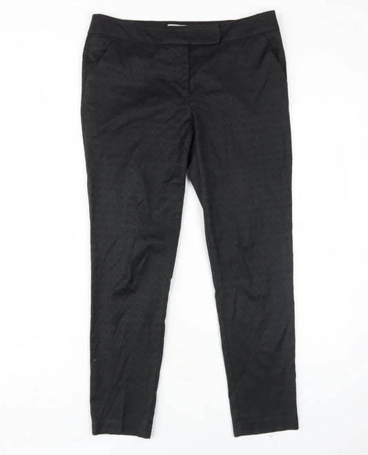 Womens UK Size 10 NEXT Regular Fit Straight Black Trousers