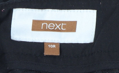 Womens UK Size 10 NEXT Regular Fit Straight Black Trousers