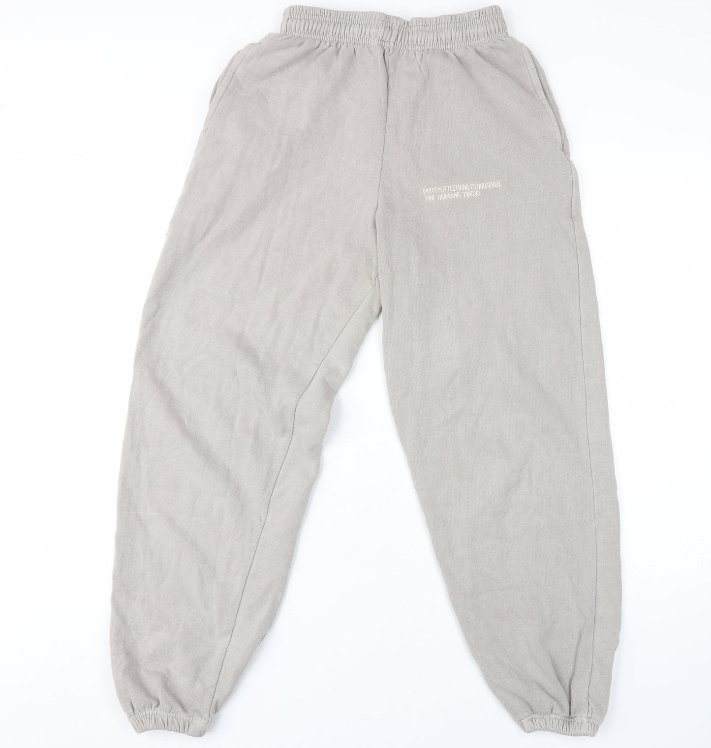 Womens UK Size S PRETTYLITTLETHING Regular Fit Jogger Beige Trousers
