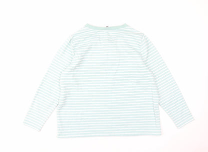 Bonmarché Women's Blue Striped Lace Pullover - Size 16