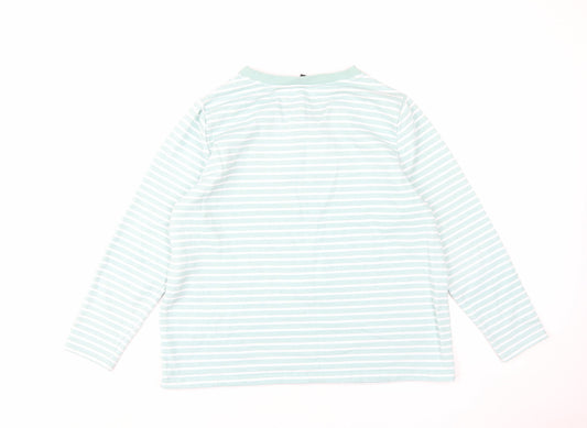 Bonmarché Women's Blue Striped Lace Pullover - Size 16