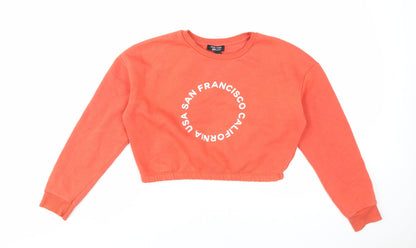 New Look Girls Red Pullover Sweatshirt Size 12-13, USA Graphic