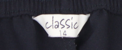 Classic Women's Black Straight Trousers, Size 14