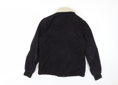 Mens UK Size S River Island Black Bomber Jacket