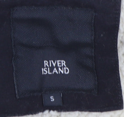 Mens UK Size S River Island Black Bomber Jacket