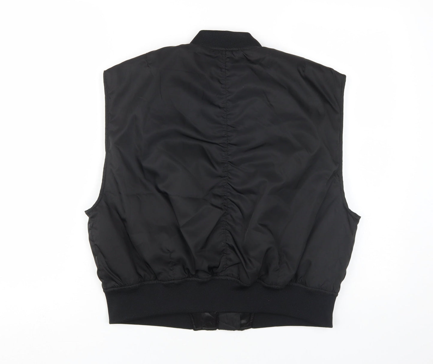 Pull & Bear Unisex Black L Waistcoat with Zipped Pockets