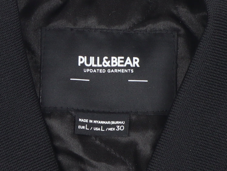 Pull & Bear Unisex Black L Waistcoat with Zipped Pockets