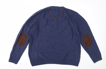 White Stuff Men's Blue Wool Henley Jumper XL