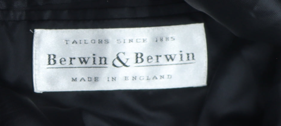 Mens UK Size 42 Berwin & Berwin Regular Black Suit Jacket