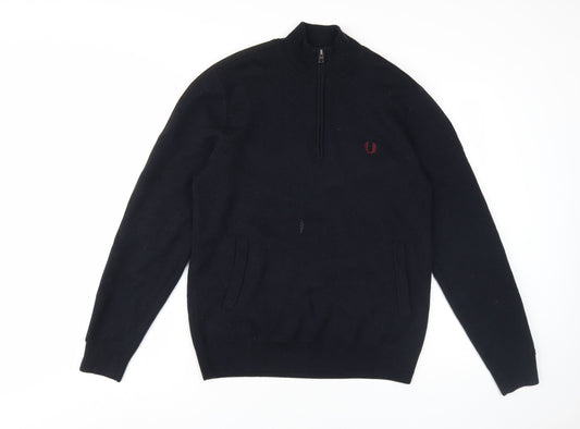 Fred Perry Men's Black Medium Pullover Jumper