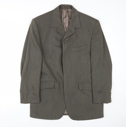 Mens UK Size 38 Jeff Banks Regular Green Suit Jacket