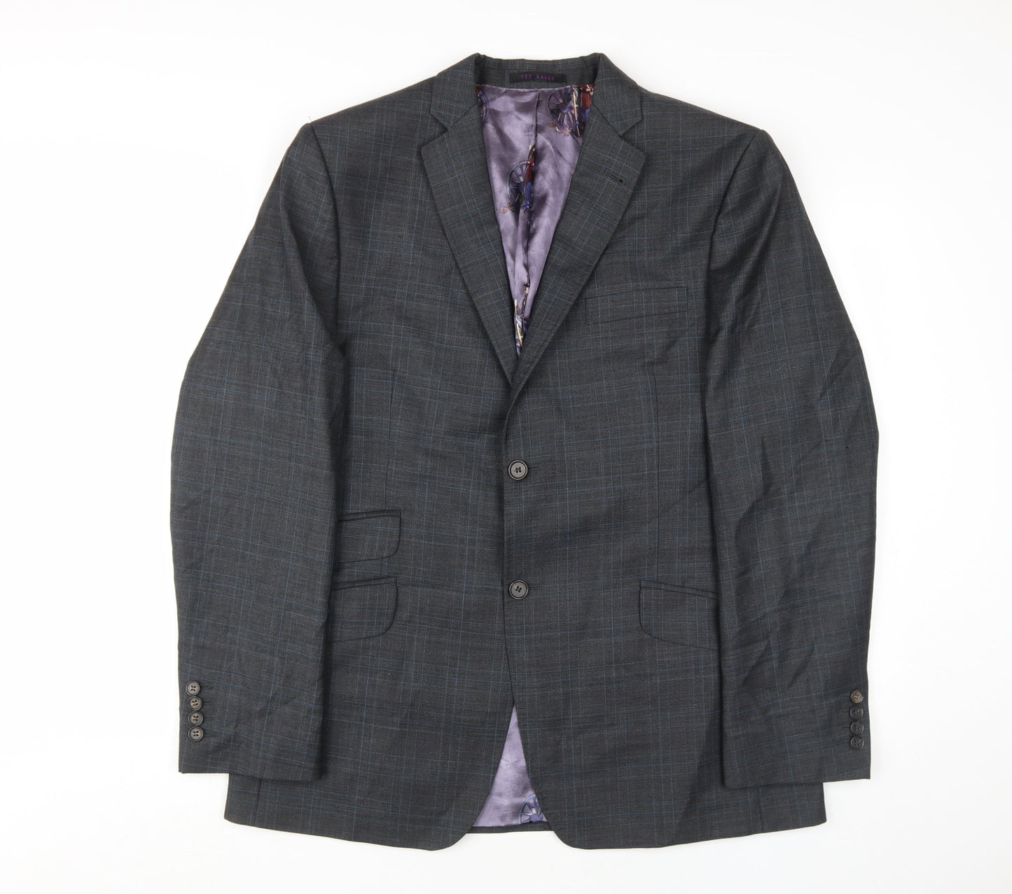 Mens UK Size 42 Ted Baker Regular Grey Suit Jacket