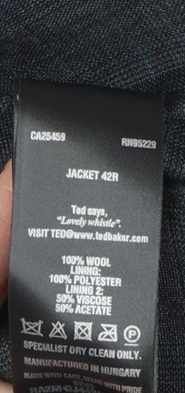 Mens UK Size 42 Ted Baker Regular Grey Suit Jacket