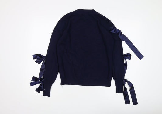Womens UK Size M QED London Blue Pullover Jumper