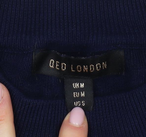Womens UK Size M QED London Blue Pullover Jumper
