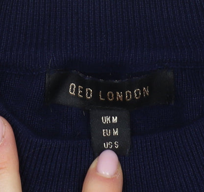 Womens UK Size M QED London Blue Pullover Jumper
