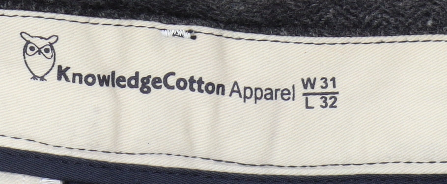 KnowledgeCotton Apparel Men's Grey Chino Trousers, Size M
