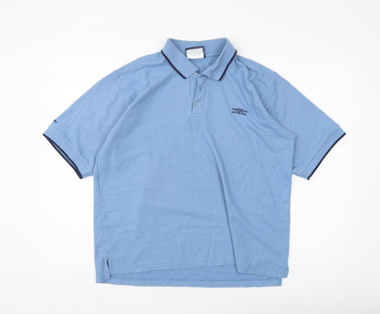 Umbro Men's Blue Polo Large Short Sleeve Casual