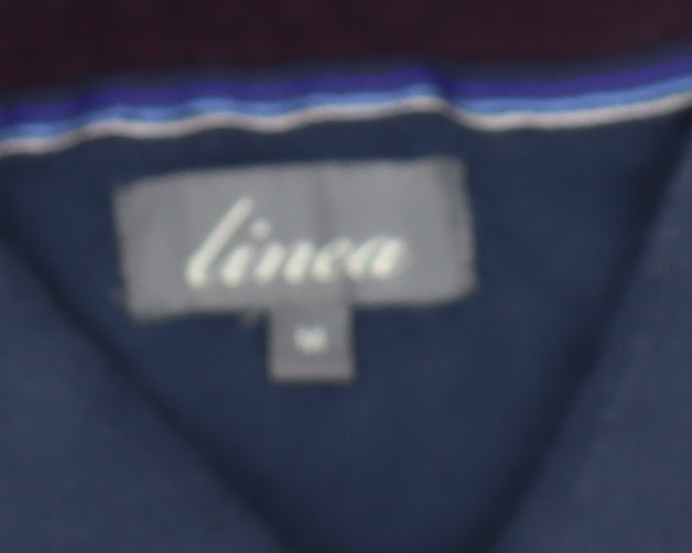 Linea Men's Blue Collared Pullover Jumper M