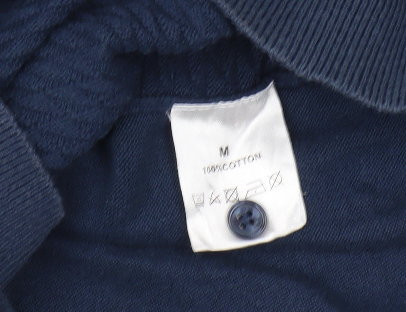 Linea Men's Blue Collared Pullover Jumper M