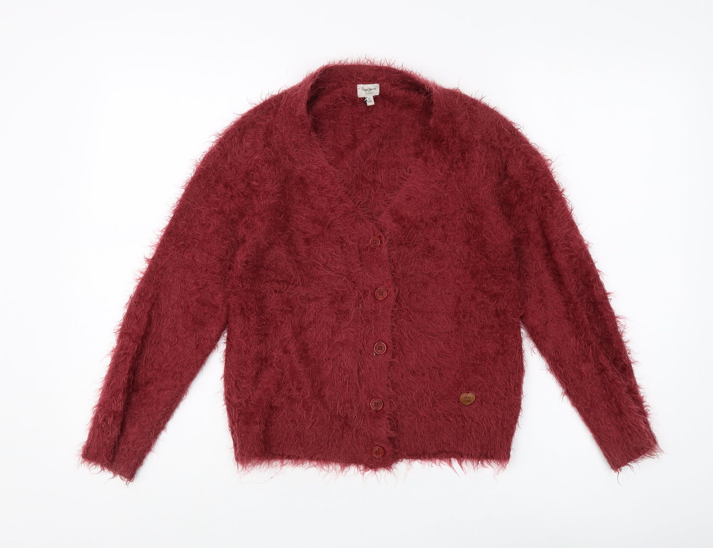 Womens UK Size 10 Pepe Jeans Red Cardigan Jumper