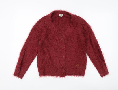 Womens UK Size 10 Pepe Jeans Red Cardigan Jumper