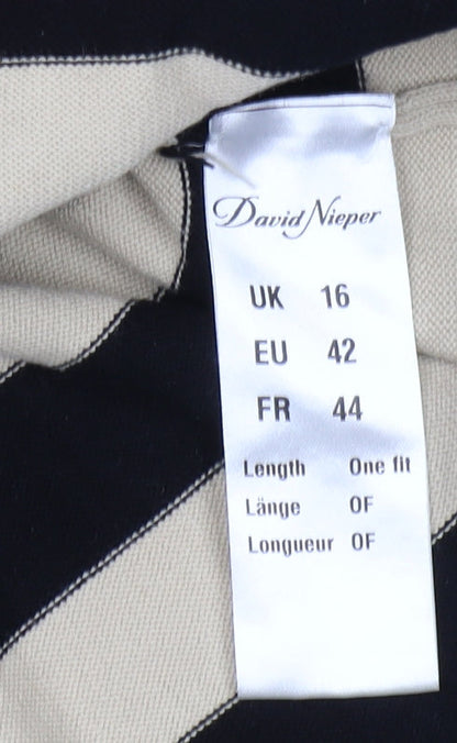 David Nieper Women's Multicoloured Striped Jumper Size 16