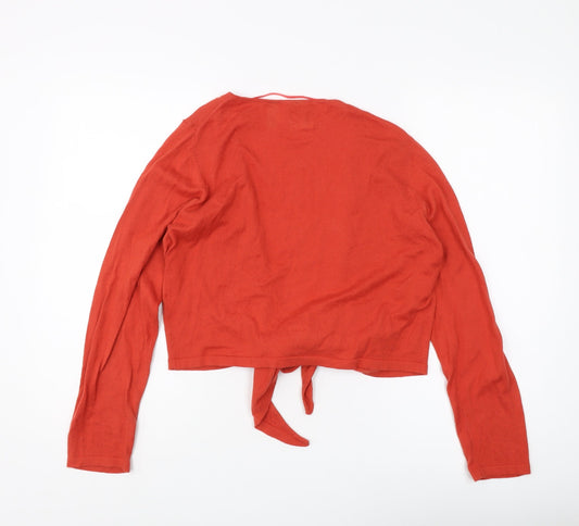 Womens UK Size L Sandwich Red Cardigan Jumper