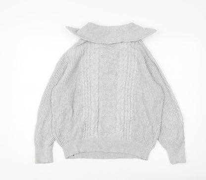 Womens UK Size 10 U.S. Polo Assn. Grey Full Zip Jumper