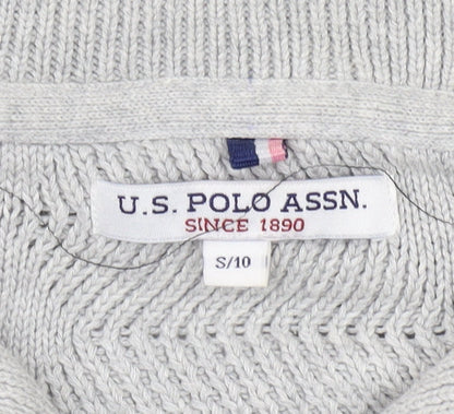 Womens UK Size 10 U.S. Polo Assn. Grey Full Zip Jumper