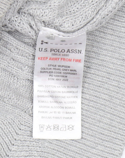 Womens UK Size 10 U.S. Polo Assn. Grey Full Zip Jumper