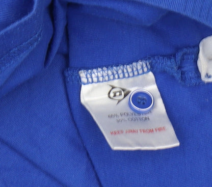 Dunlop Men's Blue Polo Shirt L, Short Sleeve Classic