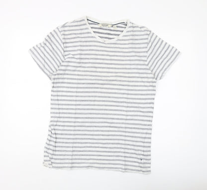 Regatta Men's Grey Striped V-Neck T-Shirt, Size L