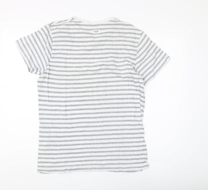 Regatta Men's Grey Striped V-Neck T-Shirt, Size L