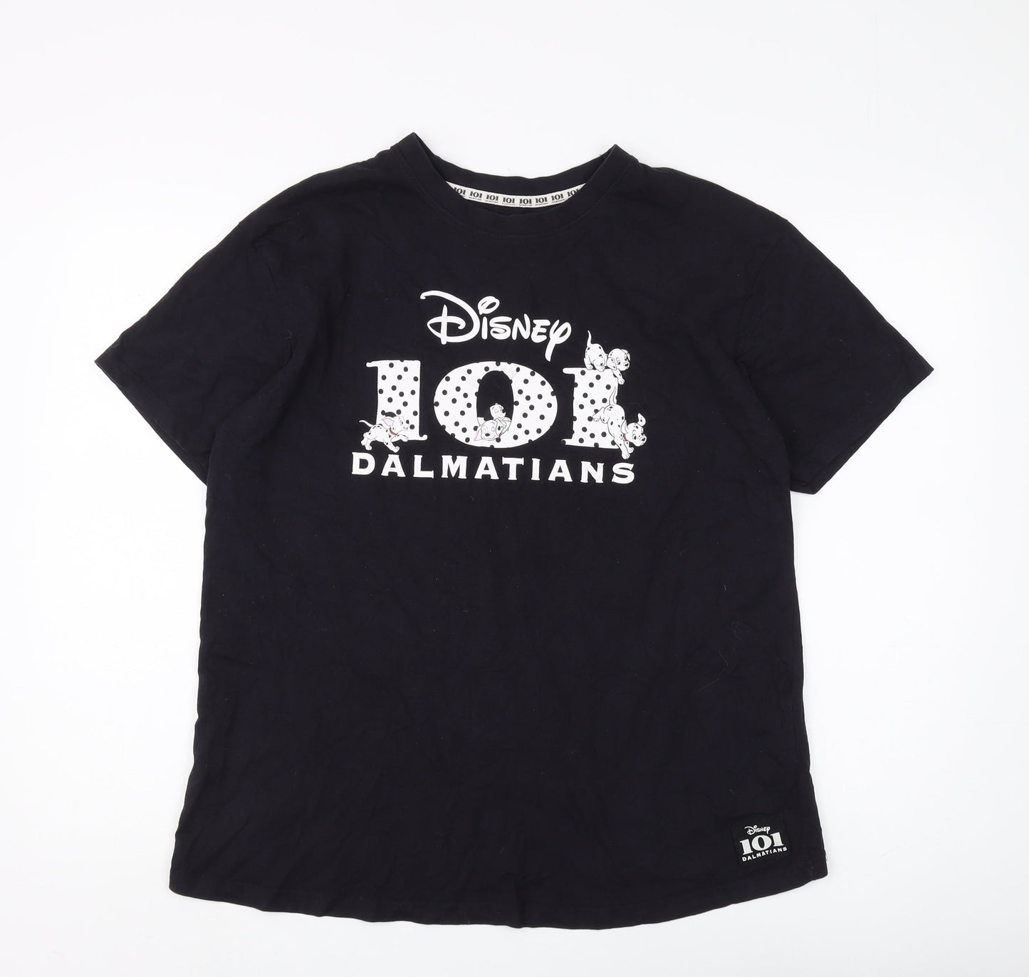 Womens UK Size L Disney Black Basic T-Shirt