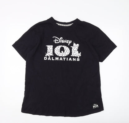 Womens UK Size L Disney Black Basic T-Shirt