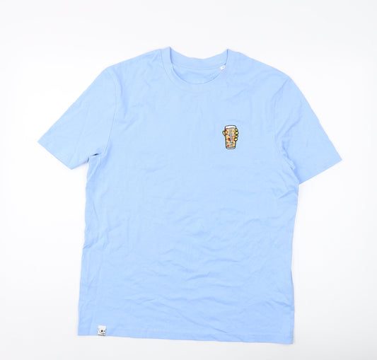 Stanley/Stella Men's Blue Graphic T-Shirt - Size S