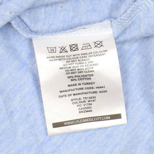 Lyle & Scott Men's Blue Crew Neck T-Shirt, Size S