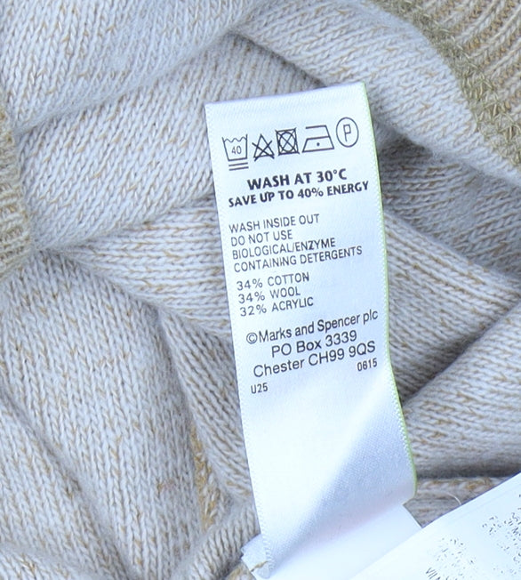 Marks & Spencer Men's Beige Pullover Jumper, Small