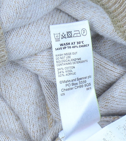 Marks & Spencer Men's Beige Pullover Jumper, Small