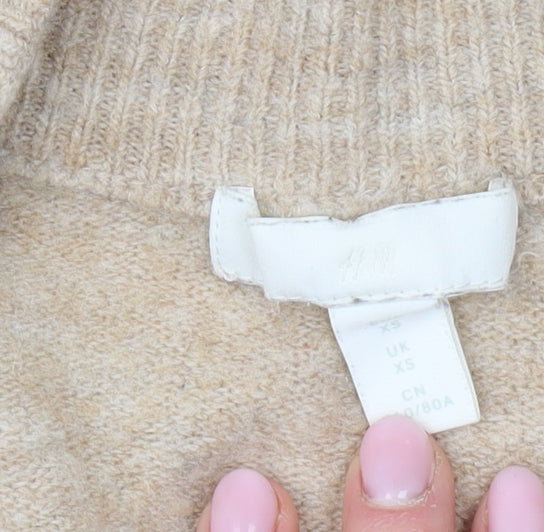 Womens UK Size XS H&M Beige Cardigan Jumper