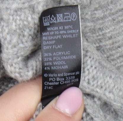 Womens UK Size 8 Marks and Spencer Grey Pullover Jumper