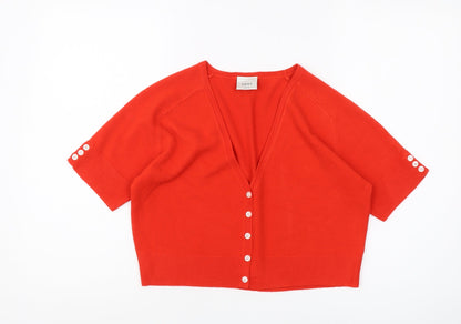 Womens UK Size 14 NEXT Red Cardigan Jumper