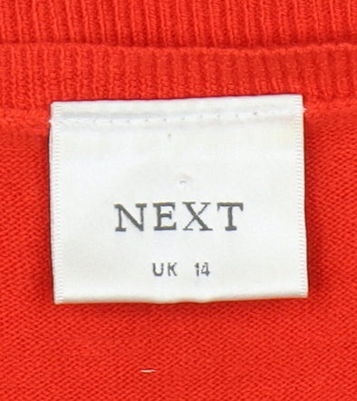 Womens UK Size 14 NEXT Red Cardigan Jumper
