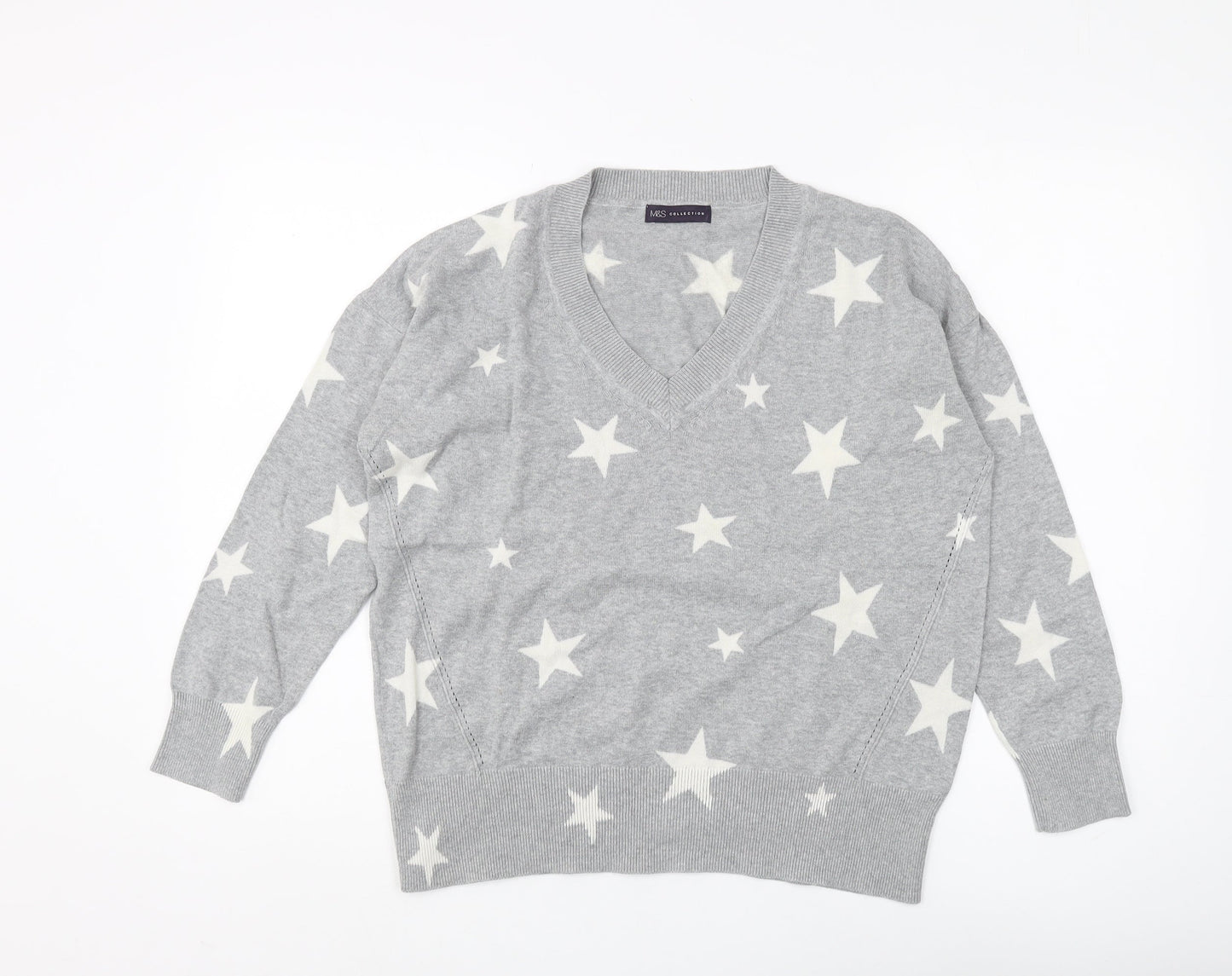 Womens UK Size M Marks and Spencer Grey Pullover Jumper