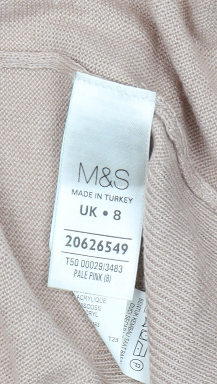 Womens UK Size 8 Marks and Spencer Beige Cardigan Jumper